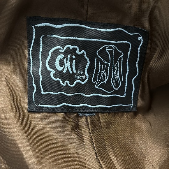 CHI By Faichi Brown Suede Stud Boho Leather Brown Jacket Size Large - Picture 7 of 8